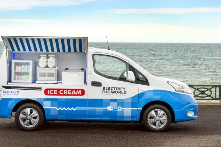 Nissan e-NV200 - ICE VAN -il van sostenibile per la vendita di gelati